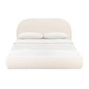 Bara Cream Textured Velvet Bed