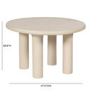 Barbara Cream Textured Indoor / Outdoor 47" Round Dining Table