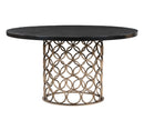 Valentina 57" Black Acacia Round Dining Table