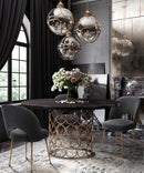 Valentina 57" Black Acacia Round Dining Table
