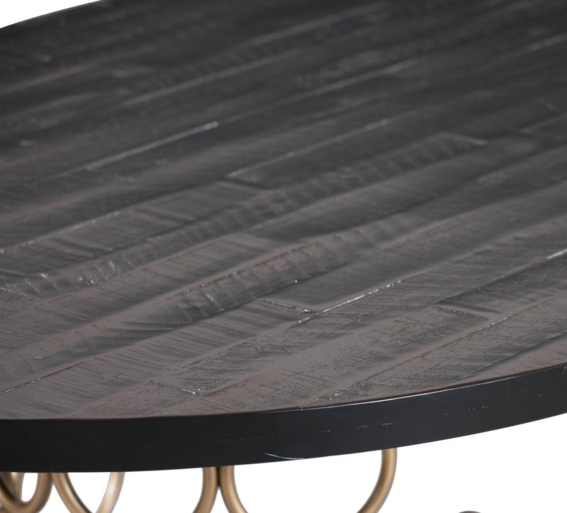 Valentina 57" Black Acacia Round Dining Table