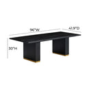 Chelsea Black Oak Wood 96" Rectangular Dining Table