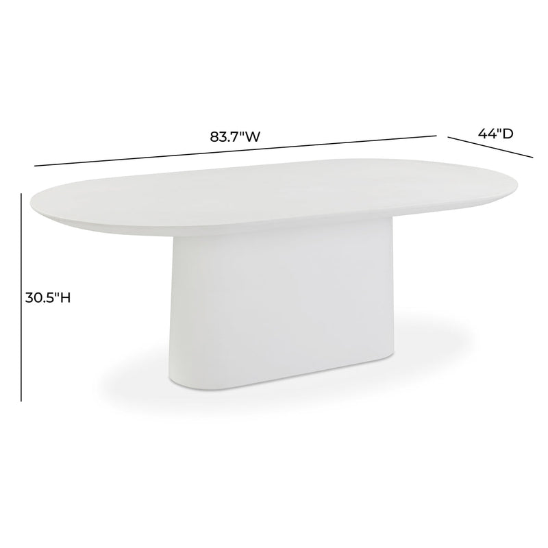 Nara 84" Pure White Indoor/Outdoor Concrete Dining Table