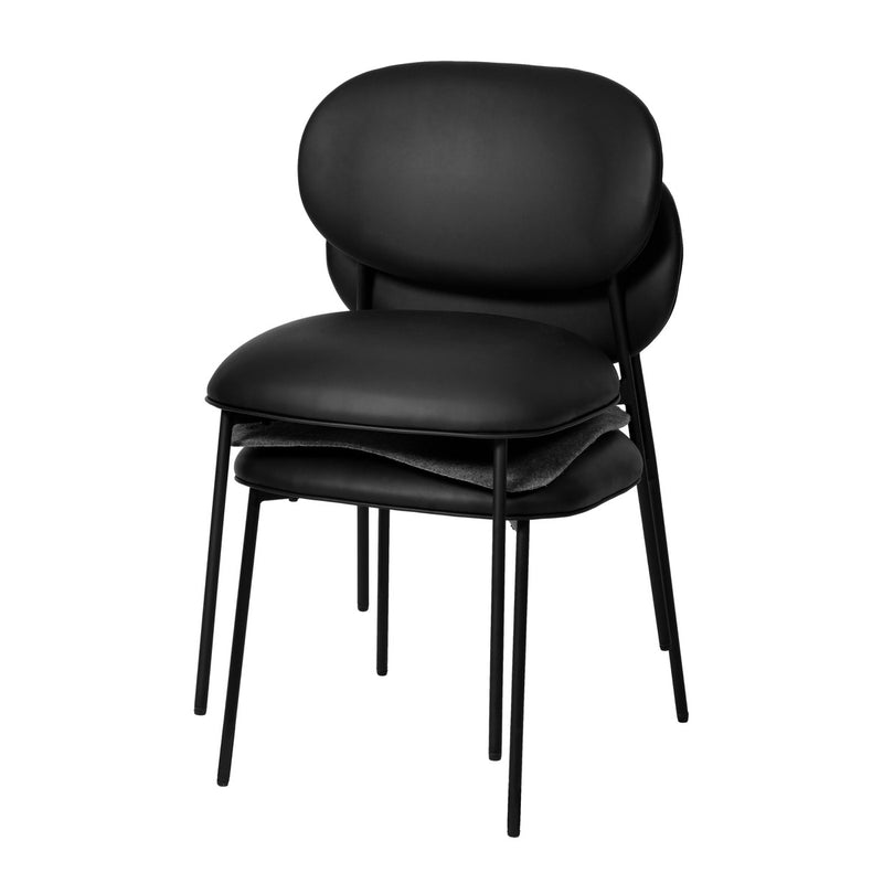 McKenzie Vegan Leather Stackable Dining Chair - Set of 2