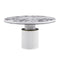 Vanessa White Marble Lacquer 53" Round Dining Table