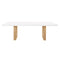 Madeline White Gloss and Natural Ash 92" Rectangular Dining Table