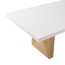 Madeline White Gloss and Natural Ash 92" Rectangular Dining Table