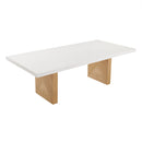 Madeline White Gloss and Natural Ash 92" Rectangular Dining Table