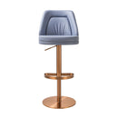 Maven Blue and Rose Gold Adjustable Swivel Stool