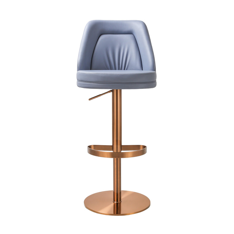 Maven Blue and Rose Gold Adjustable Swivel Stool