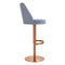 Maven Blue and Rose Gold Adjustable Swivel Stool