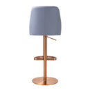 Maven Blue and Rose Gold Adjustable Swivel Stool