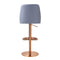 Maven Blue and Rose Gold Adjustable Swivel Stool