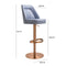Maven Blue and Rose Gold Adjustable Swivel Stool