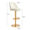 Maven Cream and Gold Adjustable Swivel Stool