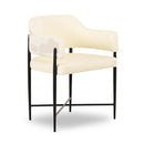 Sezanne Cream Vegan Leather and 2-Tone Jacquard Dining Chair