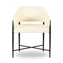 Sezanne Cream Vegan Leather and 2-Tone Jacquard Dining Chair