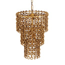 Nirsa Brass Chain Link 3-Tier Chandelier