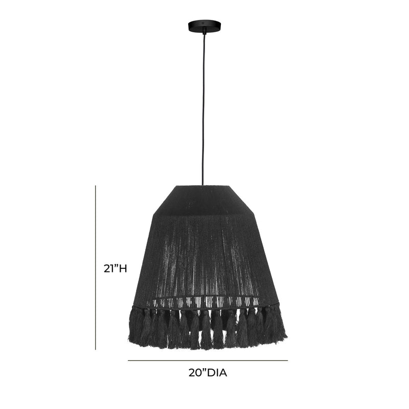 Bokaro Black Jute Large Pendant Lamp