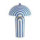 Maiori Blue Striped Papier Mache Table Lamp