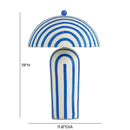 Maiori Blue Striped Papier Mache Table Lamp