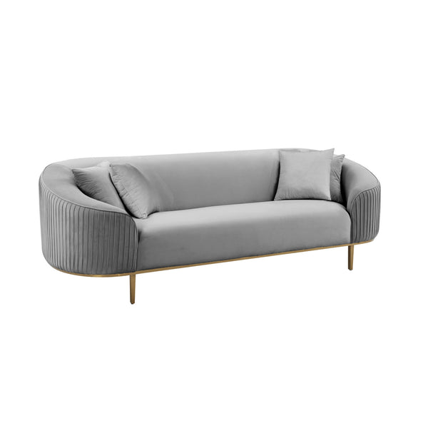 Michelle Light Grey Pleated Sofa by Inspire Me Home Decor