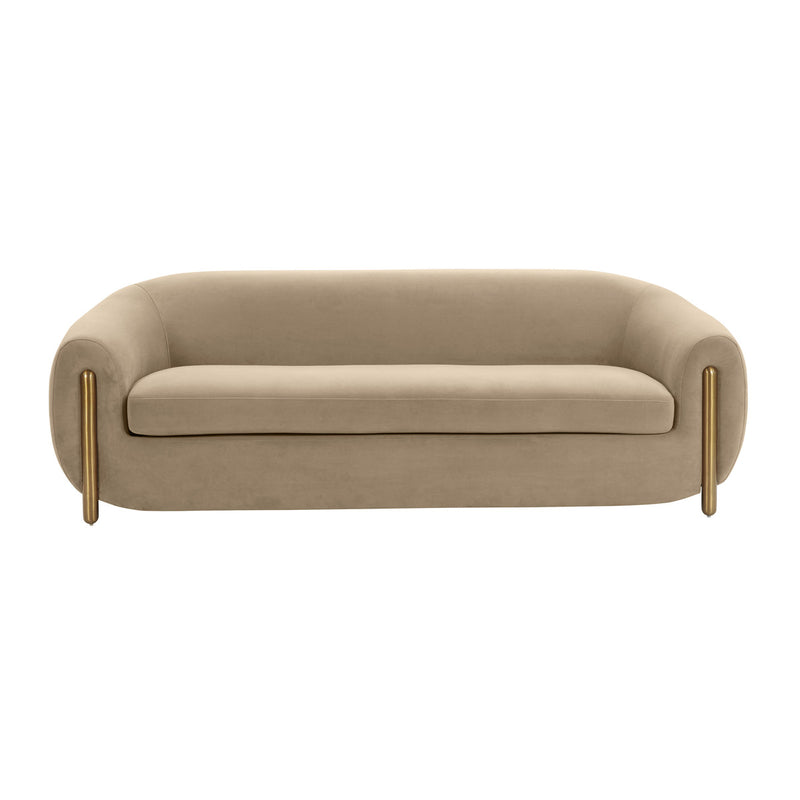 Lina Cafe Au Lait Brown Velvet Sofa