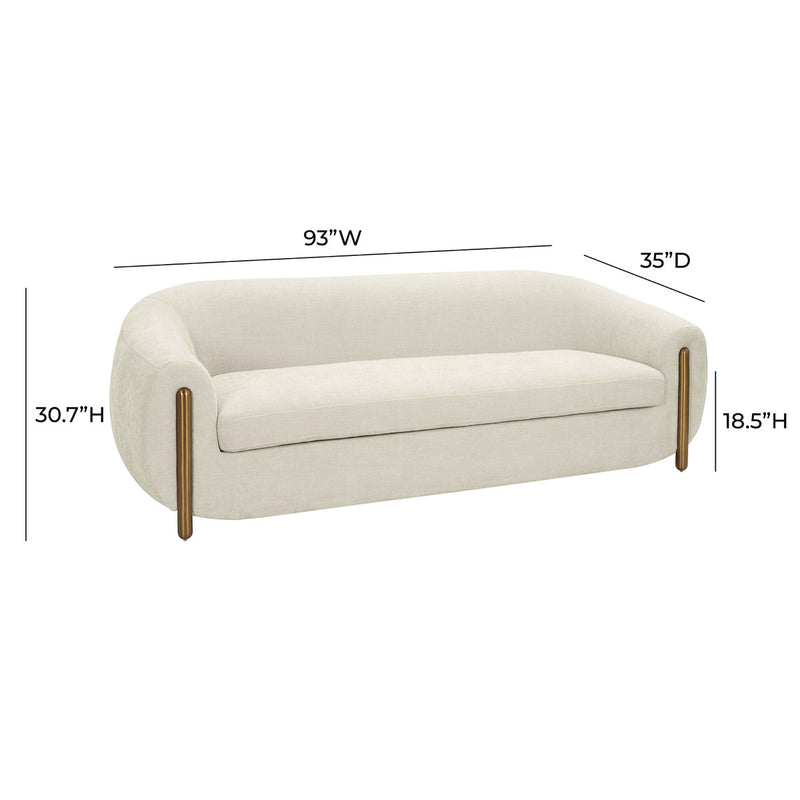 Lina Cream Chenille Textured Sofa