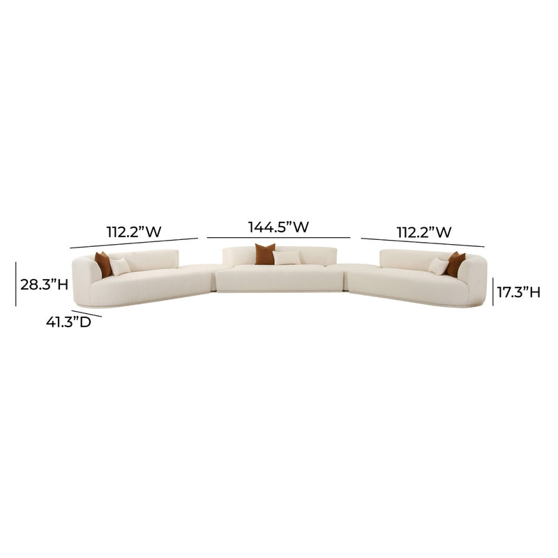 Fickle Cream Boucle 5-Piece Modular Sectional