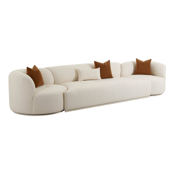 Fickle Cream Boucle 3-Piece Modular Sofa