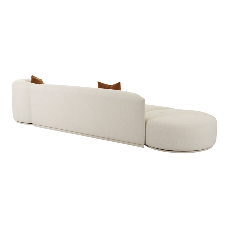 Fickle Cream Boucle 3-Piece Chaise Modular Sofa