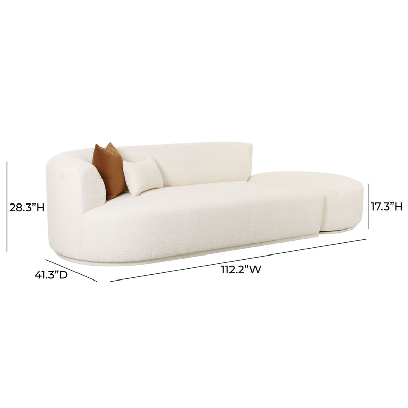 Fickle Cream Boucle 2-Piece Chaise Modular LAF Sofa