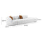 Fickle Grey Velvet 3-Piece Chaise Modular Sofa