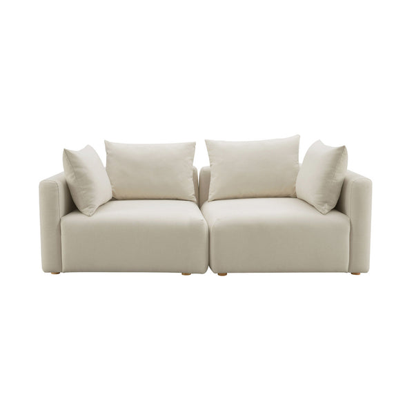 Hangover Cream Linen Loveseat