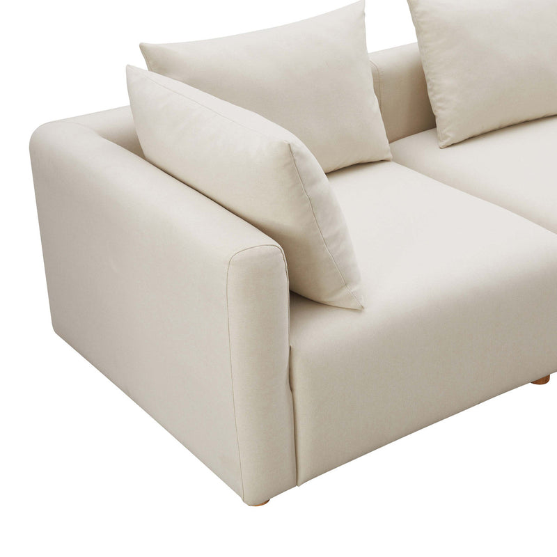 Hangover Cream Linen Loveseat