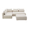 Hangover Cream Linen 4-Piece Modular Chaise Sectional