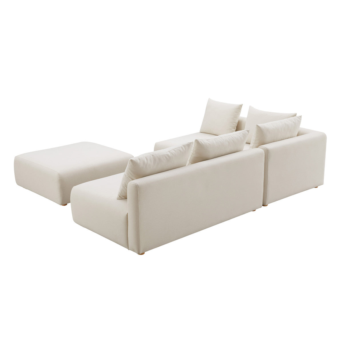 Hangover Cream Linen 4-Piece Modular Chaise Sectional