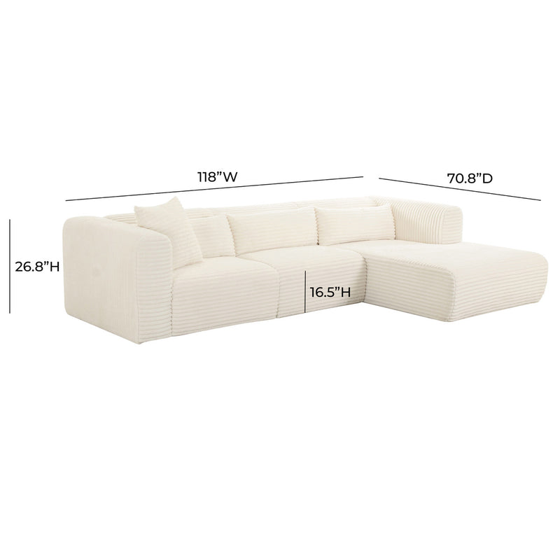 Tarra Fluffy Oversized Corduroy Modular RAF Sectional
