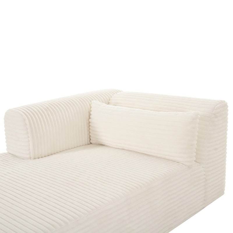 Tarra Fluffy Oversized Corduroy Modular LAF Chaise