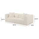 Tarra Fluffy Oversized Cream Corduroy Modular Loveseat