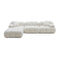 Calliope Cream Vegan Shearling 4-piece Modular Sectional