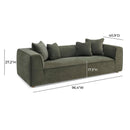 Tristine Olive Green Upcycled Basketweave Sofa