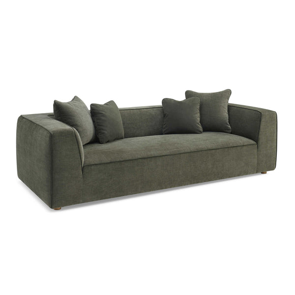 Tristine Olive Green Upcycled Basketweave Sofa