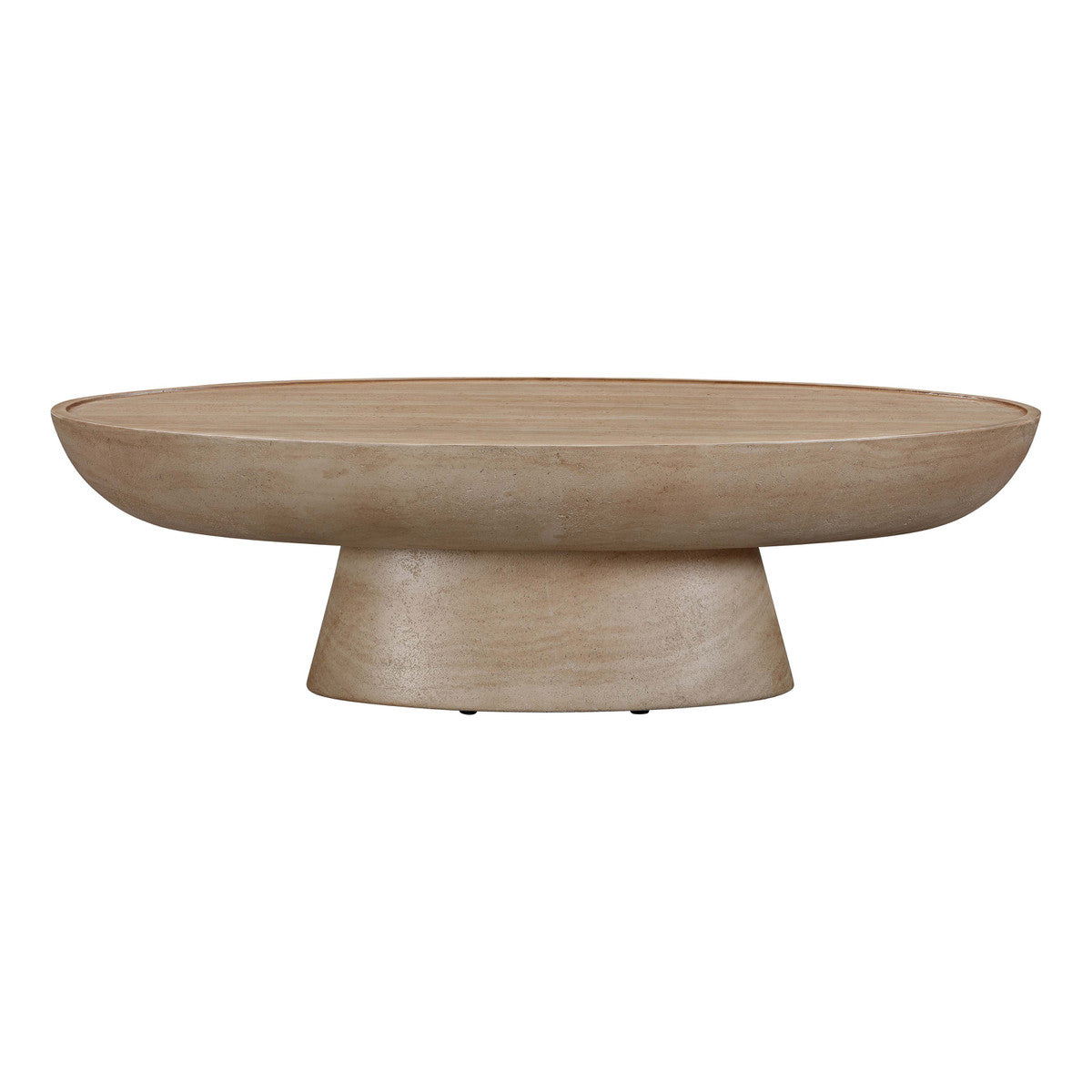 Eclipse Textured Faux Travertine Indoor / Outdoor Coffee Table