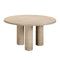 Patti Textured Faux Travertine Indoor / Outdoor Round Dining Table