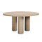 Patti Textured Faux Travertine Indoor / Outdoor Round Dining Table