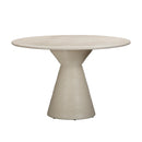 Fern Beige Textured Faux Plaster Concrete Indoor / Outdoor 47" Round Dining Table