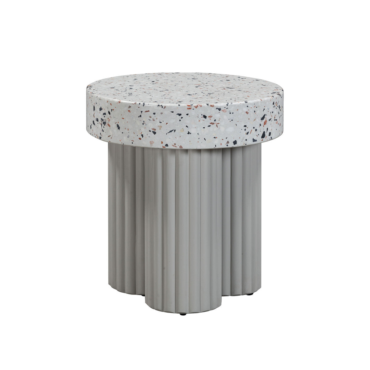 Clover Faux Terrazzo Indoor / Outdoor Round Side Table