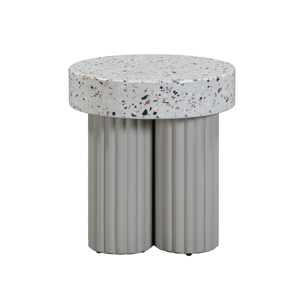 Clover Faux Terrazzo Indoor / Outdoor Round Side Table