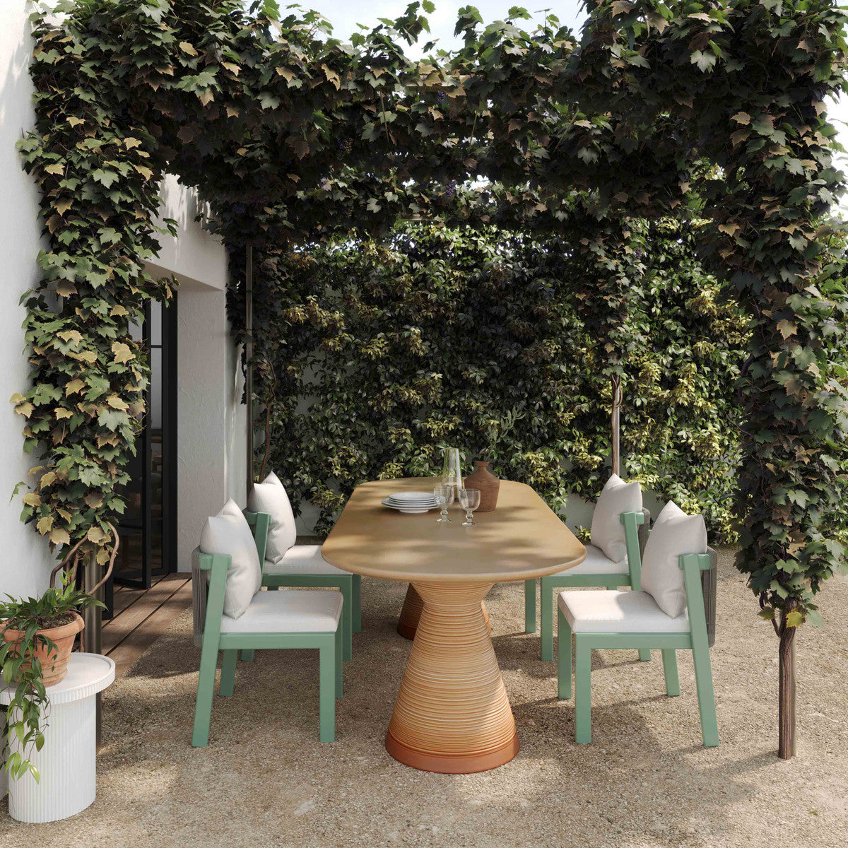 Fassa Terracotta Oval Indoor / Outdoor Dining Table